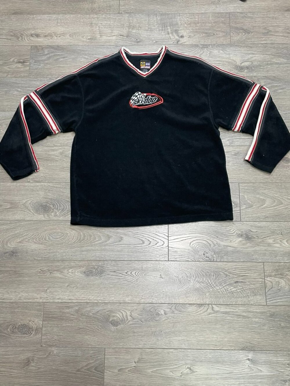 Vintage Ski-Doo Sno Gear Fleece Pullover Sweatshirt Embroidered Black Men's XL